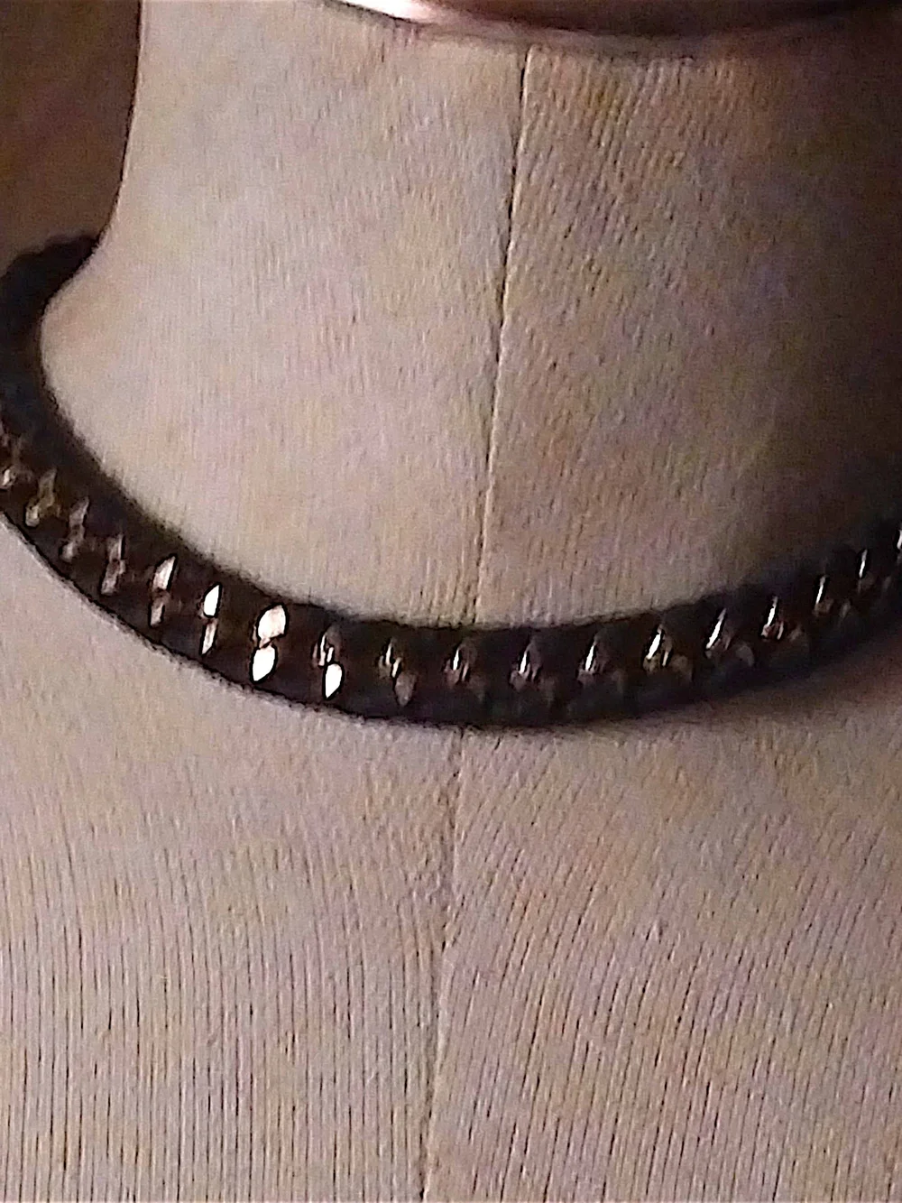 Black Fabric & Gold Woven Chain Statement Choker